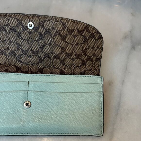 Coach Wallet Leather Cross Grain Slim Full Sized Multi compartment Wallet - Picture 13 of 16